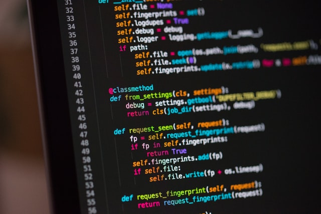 screen with python code on it